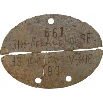 Смертный медальон 3./ SS-Art.A.u.E.Rgt.SF. Espenlaub militaria